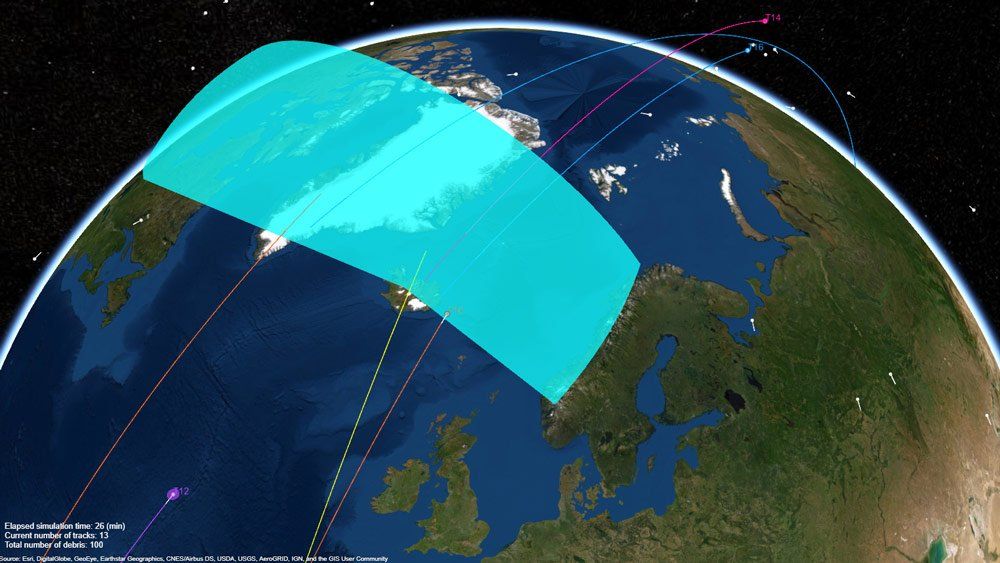 跟踪绕地球运行的空间碎片的雷达系统。