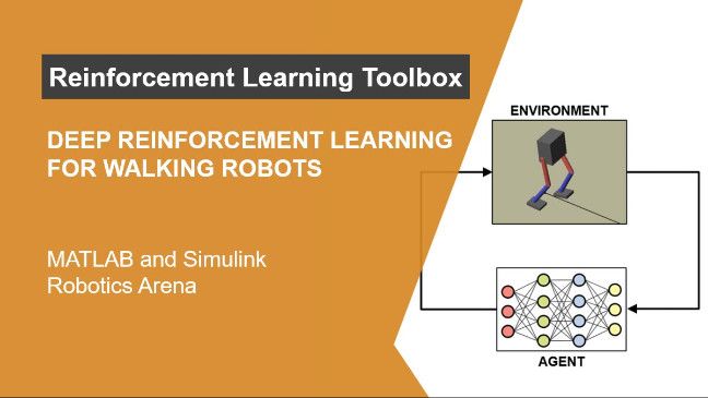 使用MATLAB、Simulink和强化学习工具箱，利用深度强化学习训练类人机器人的控制策略。