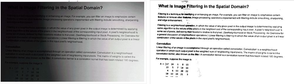 利用阈值法将图像转换为二值图像，以提高图像中文本的易读性。