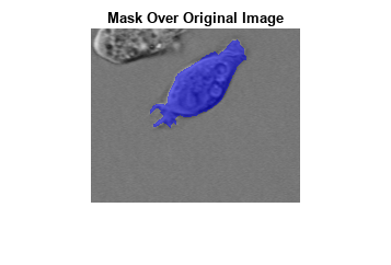 图包含一个轴对象。标题为Mask Over Original Image的axes对象包含一个Image类型的对象。