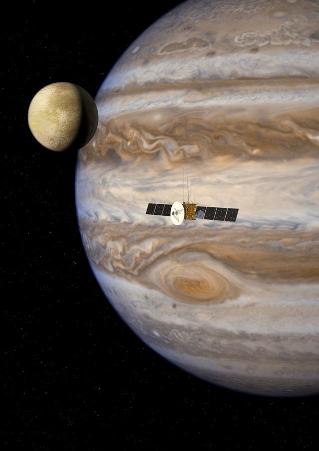 渲染JUICE在木星系统。