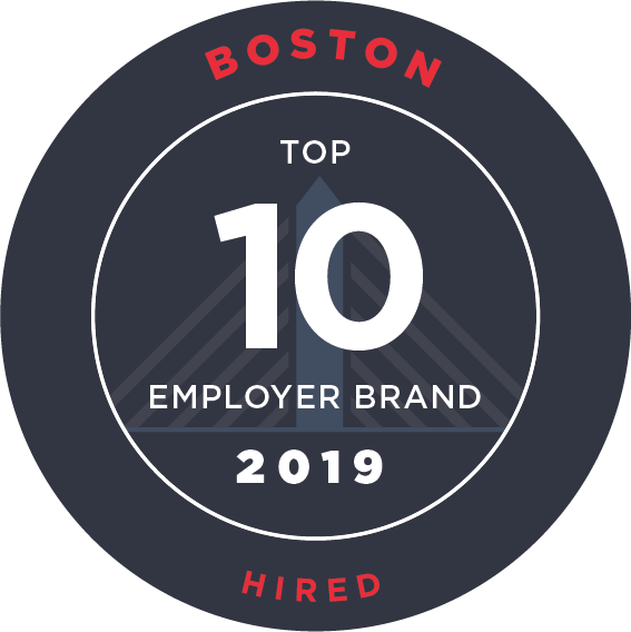 聘请了2019年波士顿十大雇主品牌标志