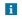字母“i”在一个蓝色矩形内。