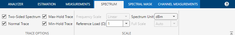 显示工具条的Spectrum选项卡。