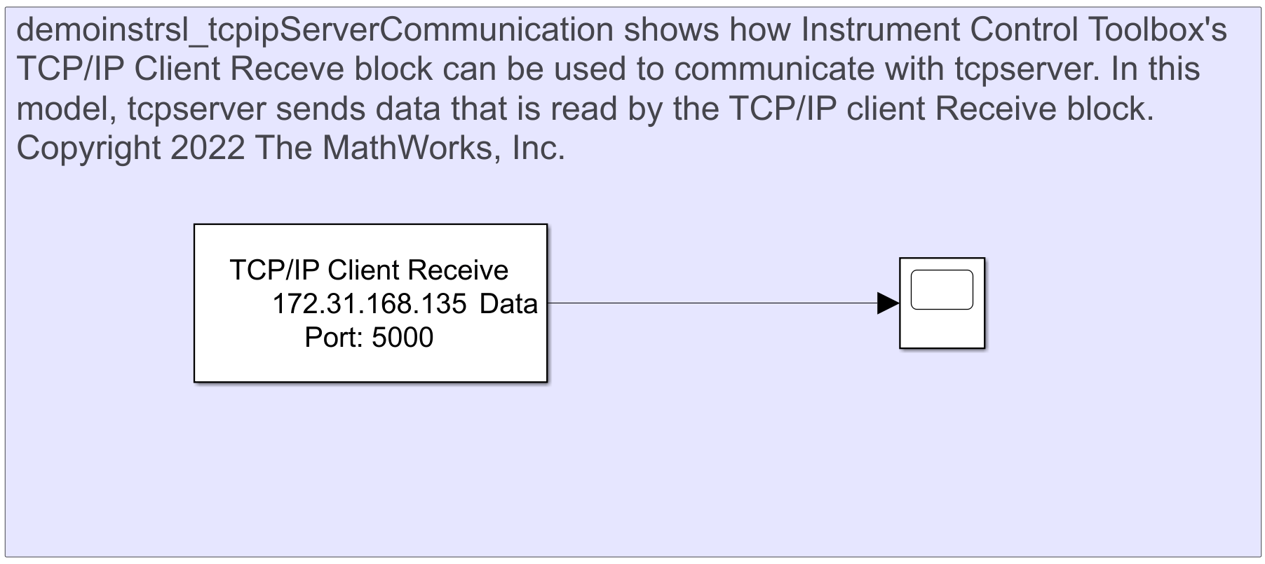 MATLAB中TCP/IP客户端接收块与TCP/IP服务器的通信