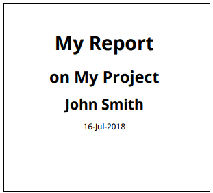 报告扉页，标题是“我对我的项目的报告”，作者是“约翰·史密斯”，以及日期