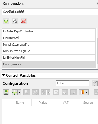 变体管理器中的变体配置窗格中有一个名为configuration的新配置