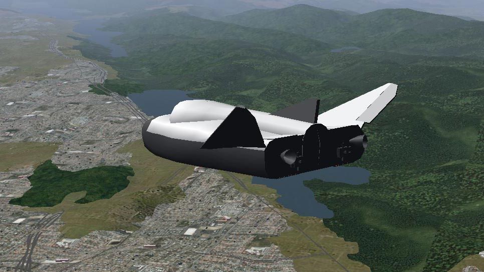 使用FlightGear界面在Simulink中建模的飞机的可视化。