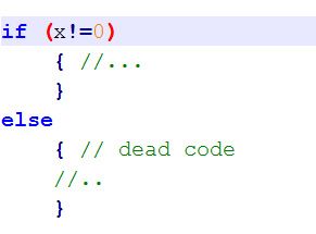 死代码的简单例子