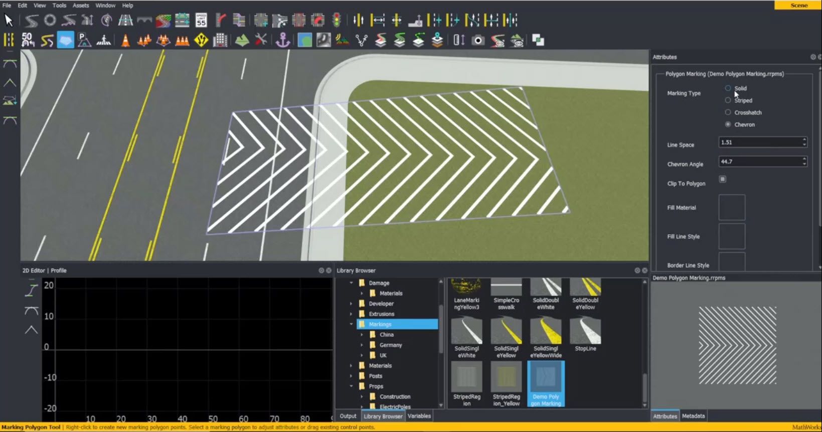 学习如何在RoadRunner交互式编辑软件中创建和编辑标记多边形。